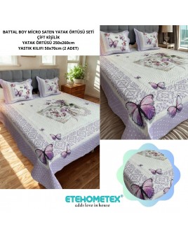 ETEHOMETEX ÇİFT KİŞİLİK KAPİTONELİ YATAK ÖRTÜSÜ SETİ İNCİ 8696474231895